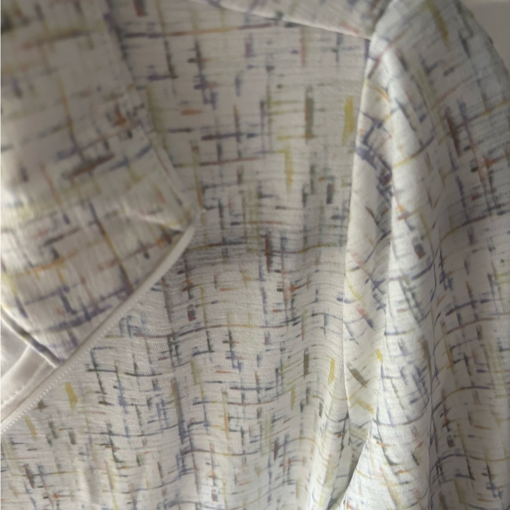 Calia White and color Patterned Zip-Up Athletic top - Picture 3 of 4